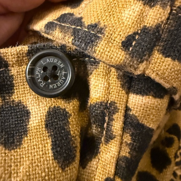 Lauren by Ralph Lauren Linen Leopard Print Button-Up Jacket size XL - Picture 9 of 11